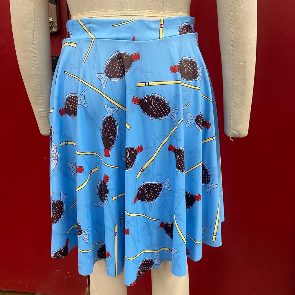 BlackMilk Soy Sauce & Fish Stretchy Skater Skirt